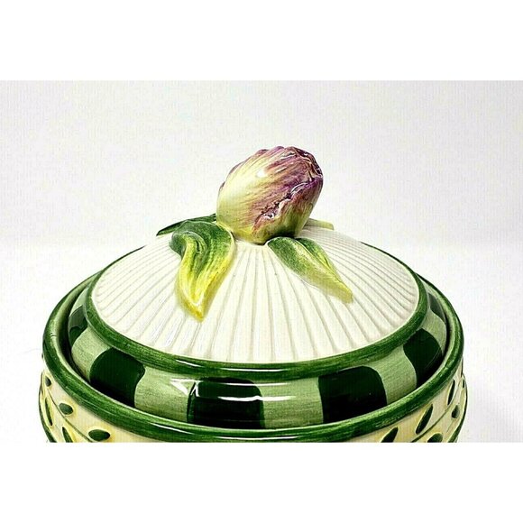 Fitz & Floyd Dish With Lid Floral Multicolor 4.75 in - Picture 3 of 9